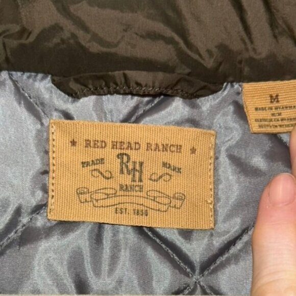 The red Head ranch western olive brown quilted jacket vest M - Picture 2 of 5